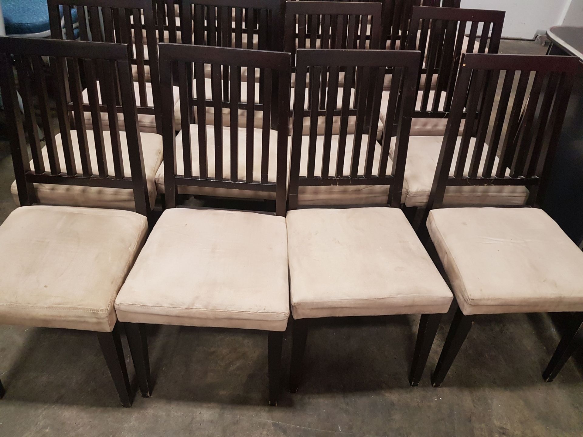 Wood Chairs with Padded Seats - Image 8 of 12