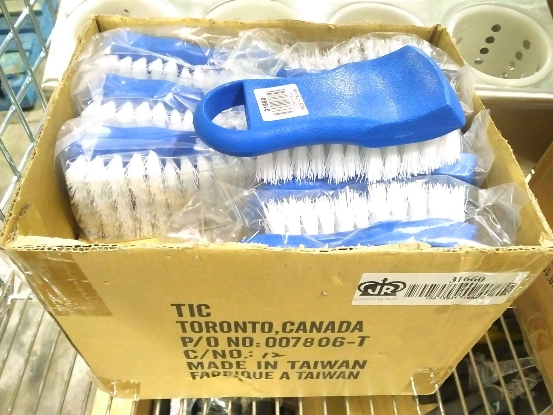 Lot of 24 Blue Scrub Brushes - Case of Johnson-Rose 31660