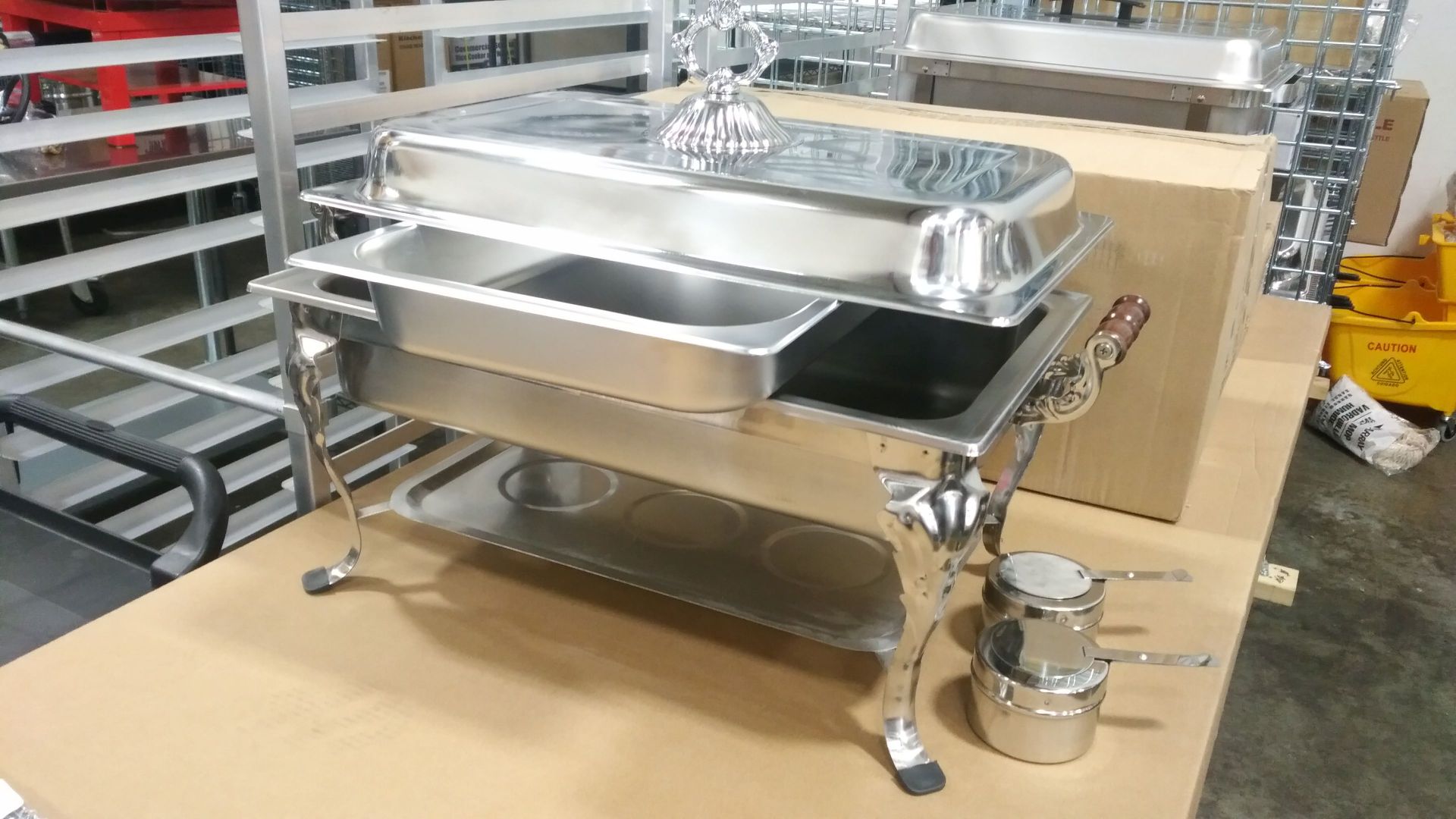 Chafing Dish with Wood Handles - Image 4 of 4