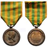 China–Tonkin–Annam Campaign Medals, instituted in 1885 Breast Badge, Silver, 30 mm, original