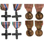 Lot of 4 Decorations War Medal, 1915-18 (2), Order of Vittorio Veneto (2). Breast Badges,