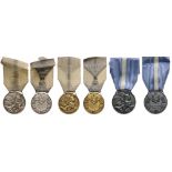 The "Aeronautical Virtue" Medal, Civil Set 1-3 Classes. Breast Badges, 32 mm, gilt Bronze,