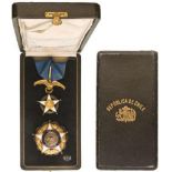 ORDER OF MERIT Grand Officer’s Set. Neck Badge, Silver and gilt Silver, partially enameled, the