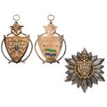 NATIONAL ORDER OF MERIT Grand Cross Set, 1st Class. Sash Badge, 54x73 mm, gilt silver, enameled on