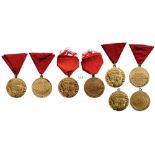 Medals for the "10 Years of the Yougoslav Army" Breast Badges, 37 mm, gilt bronze, original