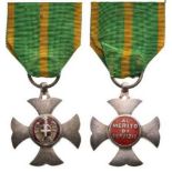 Silver Merit Cross for Service in the Financial Guard Breast Badge, 28 mm, silver, both central