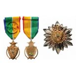 NATIONAL ORDER OF MERIT Grand Officer's Set. Breast Badge, 45x32 mm, gilt Silver, enameled