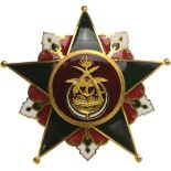 MILITARY ACADEMY BADGE Breast Star, 77 mm, gilt Bronze, multipart construction, superimposed parts