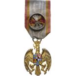 HONOR BADGE OF THE ROMANIAN EAGLE Officer’s Cross, 2nd Class, instituted in 1933. Breast Badge,