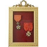 Framed Pair: Order of Saint Louis and the Legion of Honor Group of 2 consisting of a reduced size