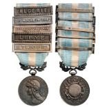 Colonial Medal Breast Badge, Silver, 30 mm, original suspension device and ribbon with fi ve