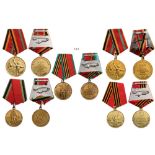 group of 5 Jubilee Medals for the Victory in the Great Patriotic War, 1945 20 Years, 30 Years (2),