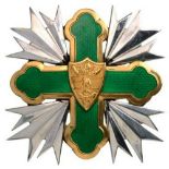 ORDER OF SAN CARLOS Grand Cross Star, instituted in 1954. Breast Star, 70 mm, Silver, superimposed