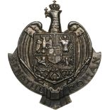 BADGE OF THE ROMANIAN SENATE Breast Badge, 60x50 mm, Silver, with large pin on reverse, I.M.S.P.R.