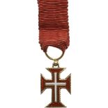ORDER OF THE CHRIST Knight’s Cross Miniature. Breast Badge, 12x11 mm, gilt Silver, one side