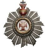 ORDER OF THE CHRIST 1st Class Star. Breast Star, 77x65 mm, Silver, with pierced rays, the Holy Heart