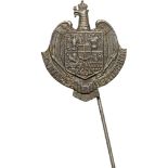 “Senator Badge”, after 1930 Breast Badge Miniature, silver, with thin long pin on reverse.