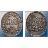 Peru Bolivia, Socabaya Peace Medal, instituted in 1836 Silver, 32x27 mm, on obverse the arms of