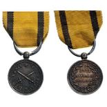Hague Silver Volunteer Medal 1813 Miniature. Breast Badge, silver, 9 mm, hallmarked (wolf’s head),