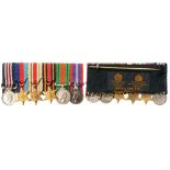 Personal Group of 6 Miniatures Military Medal George VI, 1939-1945 Star, Africa Star, Burma Star,