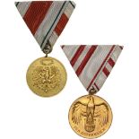 Lot of 2 Medals Tirol Defense Commemorative Medal 1914-1918, First Republic of Austria War