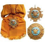 ORDER OF THE AZTEC EAGLE Grand Cross Set, instituted in 1933. Sash Badge, 61 mm, gilt Silver,