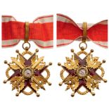 ORDER OF SAINT STANISLAS Commander’s Cross, 2nd Class with Swords, instituted in 1765. Neck Badge,
