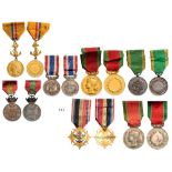 Lot of 7 Medals of various Rescuers Societies (Gironde, Charente, Seine…). Breast Badges, silver,