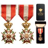 ORDER OF SAINT CHARLES Officer's Cross, 4th Class, instituted in 1858. Breast Badge, 60x35 mm, GOLD,