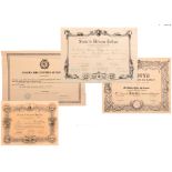 A lot of 6 Diplomas awarded to a French Admiral and Scientist Honorary Member of a Benevolent