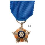 ORDER OF THE WHITE ROSE Commander’s Cross, 1st Class Badge Miniature, instituted in 1919. Breast