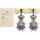 ORDER OF SAINT SAVA Commander’s Cross, 2nd Type, instituted in 1883. Neck Badge, 54x48 mm, gilt