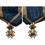 ORDER OF THE NETHERLANDS LION Officer’s Cross Miniature. Breast Badge, GOLD, 10 mm, French import
