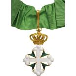 ORDER OF SAINT MAURICE AND LAZARUS Commander’s Cross, 3rd Class. Neck Badge, 86x56 mm, gilt