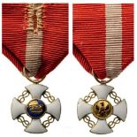 ORDER OF THE CROWN OF ITALY Knight’s Cross, 5th Class, Miniature. Breast Badge, GOLD, 16 mm,