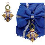 ORDER OF CIVIL MERIT Grand Cross Badge. Sash Badge, 75x50 mm, gilt Silver with diamond cut rays,