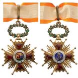ORDER OF ISABELLA THE CATHOLIC Commander’s Cross, 3rd Class, instituted in 1815. Neck Badge, GOLD,