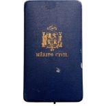 ORDER OF CIVIL MERIT Commander’s Cross Box. Case of issue 140x80 mm, by “Cejalvo, Madrid” with