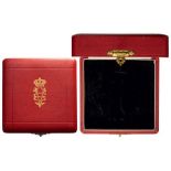 ORDER OF THE CROWN OF ITALY Grand Cross Star Box, 1st Class, instituted in 1868. Case of issue,