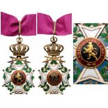 ORDER OF LEOPOLD Commander’s Cross with Swords. Neck Badge, 90x52 mm, gilt Silver, original