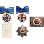 ORDER OF THE CROWN OF ROMANIA, 1881 Grand Officer's Set, 1st Model for Civil. Neck Badge, 65 mm,