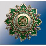 ORDER OF THE MUHAMMAD (Wisam alMuhammadi) 1st Class Badge. Breast Badge, 66 mm, gilt Silver, green