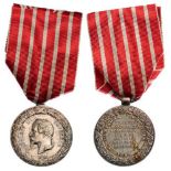 Italy Campaign Medal, instituted in 1859 Breast Badge, Silver, 30 mm, signed Barre, original