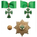 ORDER OF BENOIT D'AVIZ Grand Officer's Set, 2nd Class, 2nd Type, reinstituted in 1894. Neck Badge,