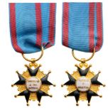 CROSS OF GOOD MERIT TO THE FATHERLAND, instituted in 1836 Breast Badge, 24 mm, gilt bronze, both