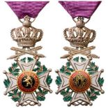 ORDER OF LEOPOLD Knight's Cross, 5th Class, 2nd Type Military, instituted in 1832. Breast Badge,