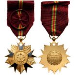NATIONAL ORDER OF DAHOMEY Officer's Cross, instituted in 1960. Breast Badge, 51x46 mm, gilt