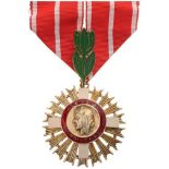 ORDER OF MERIT OF THE NATIONAL GUARD Commander's Cross. Neck Badge, 52 mm, gilt Silver, one side