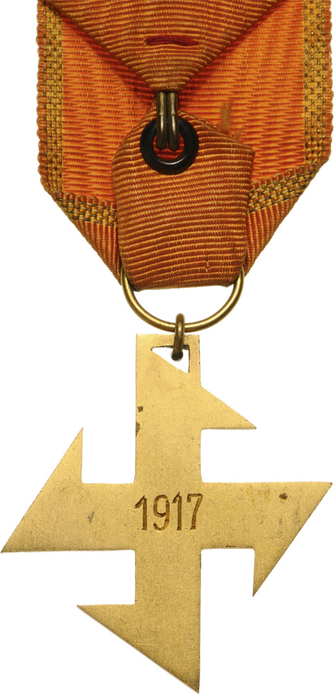 ORDER OF THE QUEEN MARIA CROSS, 1938 2nd Class, 2nd Model. Breast Badge, 40 mm, gilt Bronze, on - Image 2 of 2