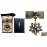 ORDER OF THE NILE Commander's Cross, instituted in 1915. Neck Badge, Silver, one side enameled, with